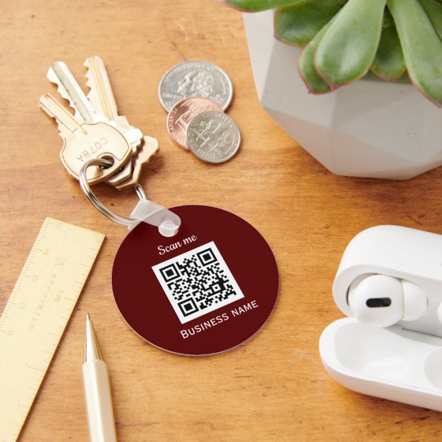 QR-Code-Business-Logo Berufliches benutzerdefinier Schlüsselanhänger (Schreibtisch)