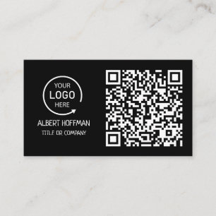 QR-Code-Business-Logo Black Modern Beruflich Telefonnummerkarte