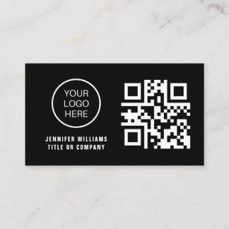 QR-Code-Business-Logo | Black Modern Beruflich Visitenkarte