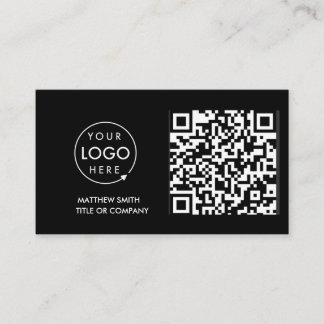 QR-Code-Business-Logo | Black Modern Beruflich Visitenkarte