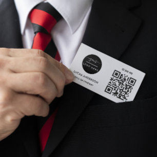 QR-Code-Business-Logo Black Modern Beruflich Visitenkarte