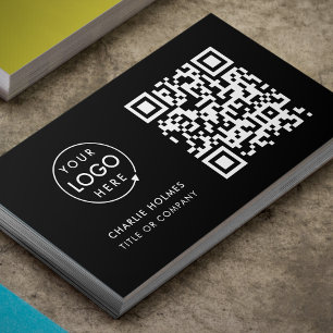 QR-Code-Business-Logo   Black Modern Beruflich Visitenkarte
