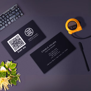 QR-Code-Business-Logo   Black Modern Beruflich Visitenkarte