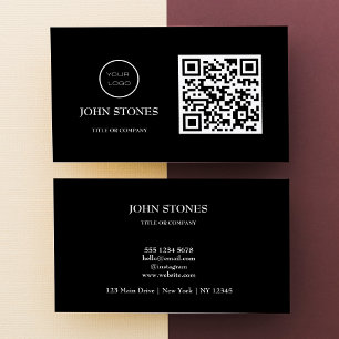QR-Code-Business-Logo   Black Modern Beruflich Visitenkarte
