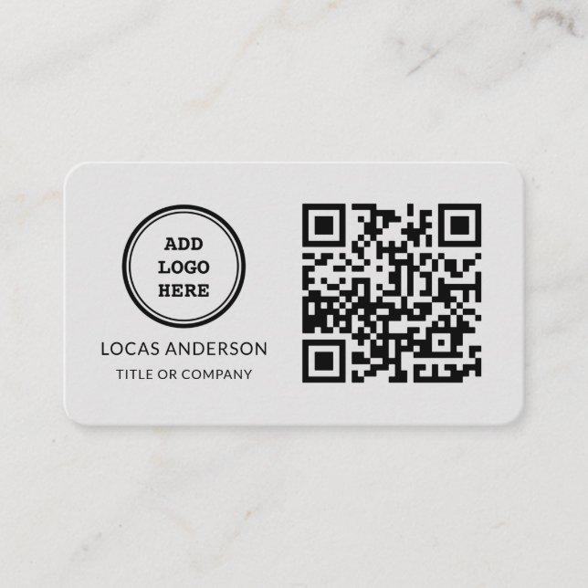 QR-Code-Business-Logo | Black Modern Beruflich Visitenkarte (Vorderseite)