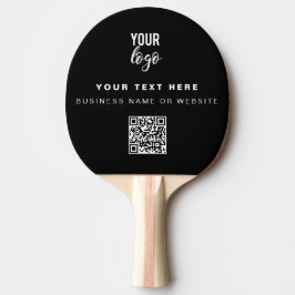 QR Code Business Logo Black Simple Table Tennis Tischtennis Schläger