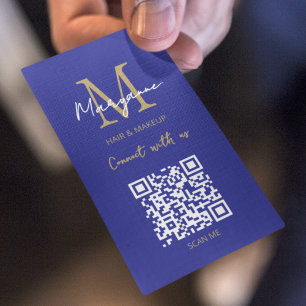 QR-Code-Business-Logo Blue Gold Visitenkarte