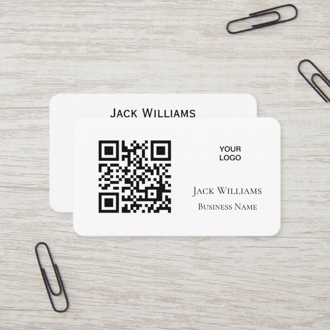 QR Code Business-Logo Einfach Beruflich modern Visitenkarte (Vorderseite/Rückseite Beispiel)