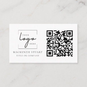 QR Code Business-Logo Einfach Berufliche Minimal Visitenkarte