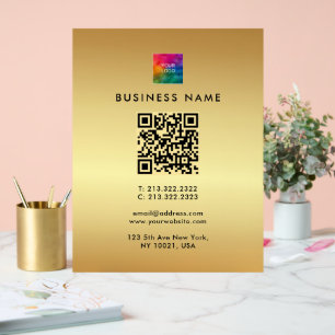 QR Code Business Logo Gold Template glamourös Acrylschild