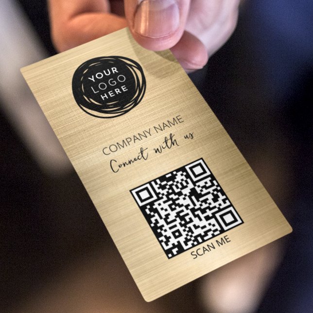 QR-Code-Business-Logo Gold Visitenkarte (Von Creator hochgeladen)