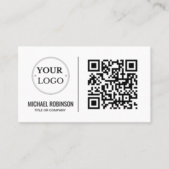 QR-Code-Business-Logo Modern Beruflich Visitenkarte (Vorderseite)