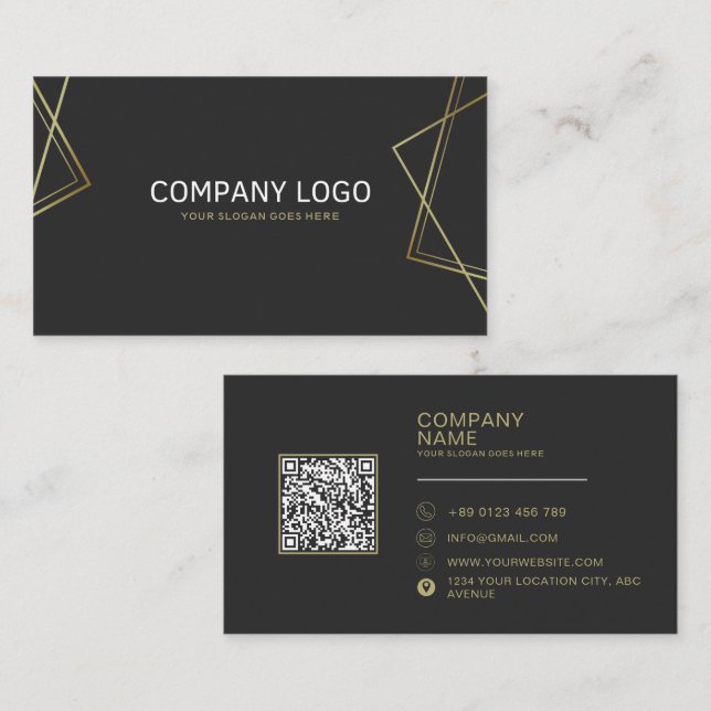 QR-Code-Business-Logo Modern Beruflich Visitenkarte (Vorne/Hinten)