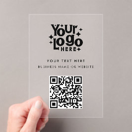 QR Code Business Logo Modern Minimalist Branded Acryleinladungen