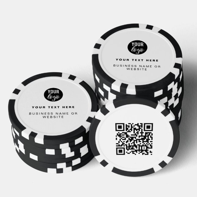 QR Code Business Logo Modern Minimalist Business  Pokerchips (Stapel)