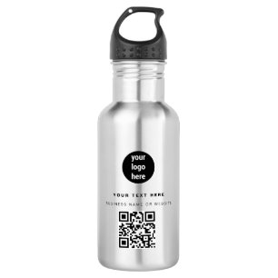 QR-Code-Business-Logo Modern Minimalistisch Edelstahlflasche