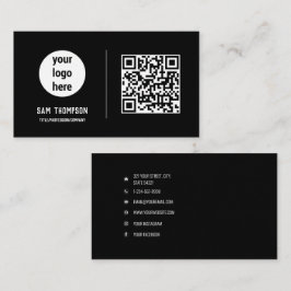 QR-Code-Business-Logo Modern Minimalistisch Visitenkarte