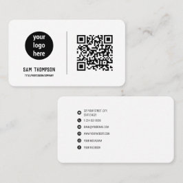 QR-Code-Business-Logo Modern Minimalistisch Visitenkarte
