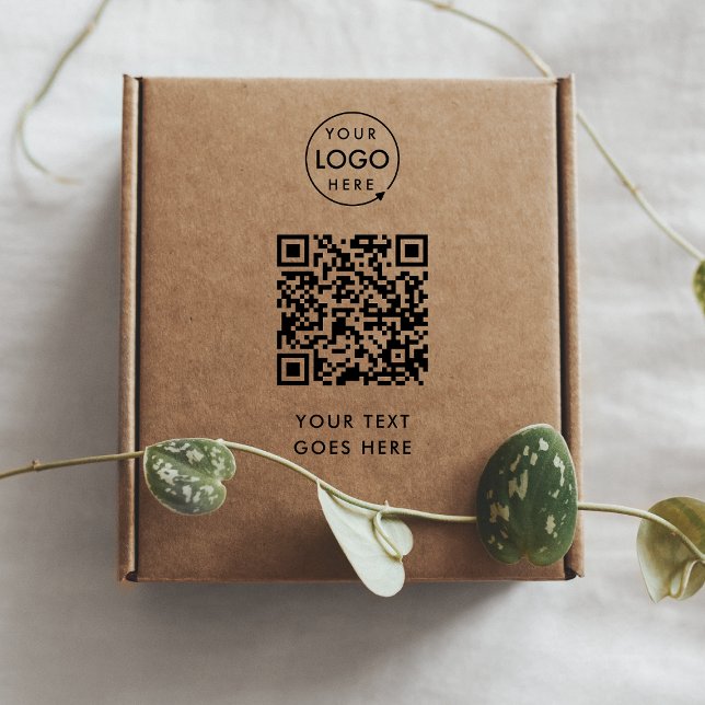 QR Code Business Logo Modern Professional Permastempel (Professional rubber stamp with interactive QR code & your company logo for business mailing.)