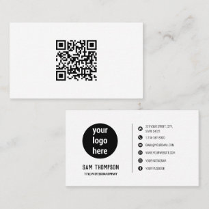QR Code Business-Logo Moderne Minimal Business Car Visitenkarte