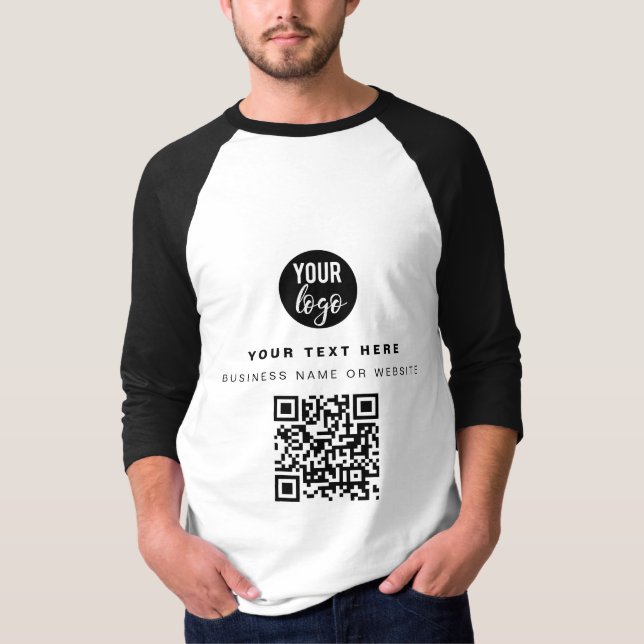 QR Code Business-Logo Modernes Minimalistisches Co T-Shirt (Vorderseite)