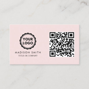 QR-Code-Business-Logo   Modernes Rosa Visitenkarte