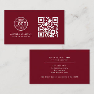 QR-Code-Business-Logo Red Modern Beruflich Visitenkarte