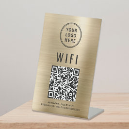 QR-Code Business-Logo-Scan für Wifi, um Gold zu ve Sockelschild