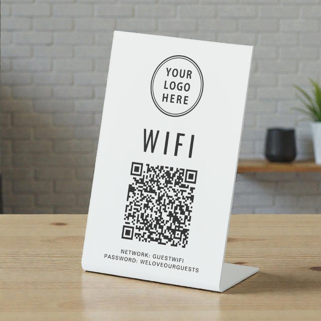 QR-Code Business-Logo-Scan für WiFi Verbindung her Sockelschild (Wifi QR Code Business Logo Scan To Connect Pedestal Sign)