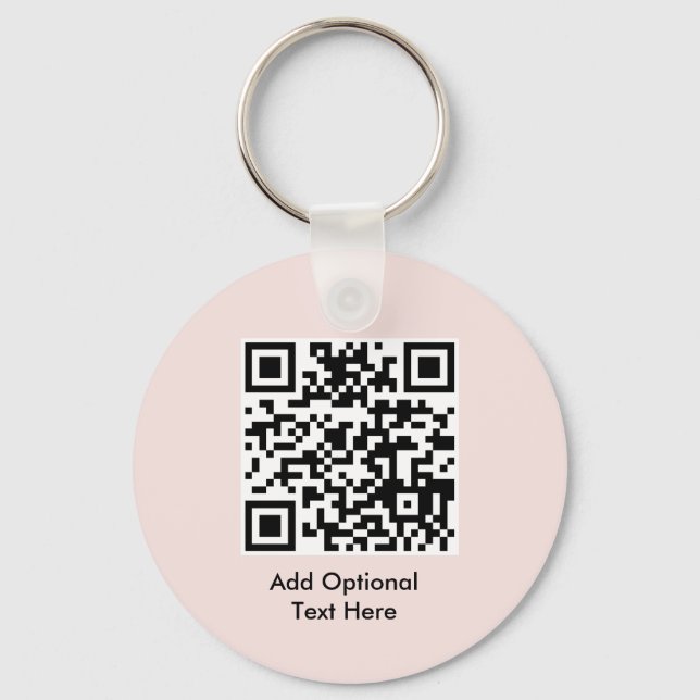 QR-Code Business-Logo-Schlüsselanhänger | Rosa Schlüsselanhänger (Vorderseite)