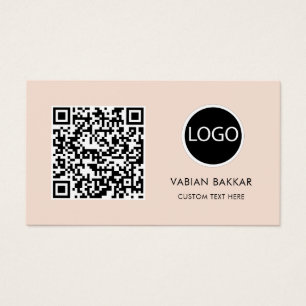 QR Code Business-Logo Schwarz Moderne Visitenkarte