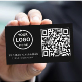 QR Code Business-Logo Schwarz Modernste Berufliche Visitenkarte