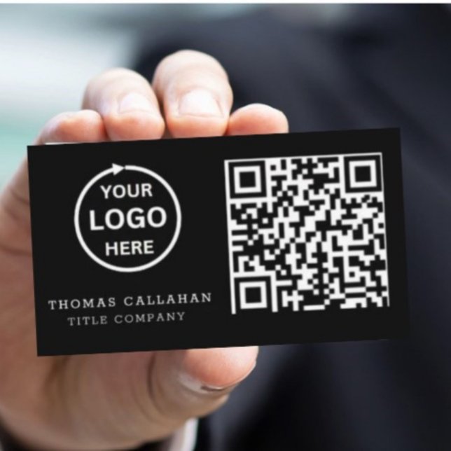 QR Code Business-Logo Schwarz Modernste Berufliche Visitenkarte (Von Creator hochgeladen)