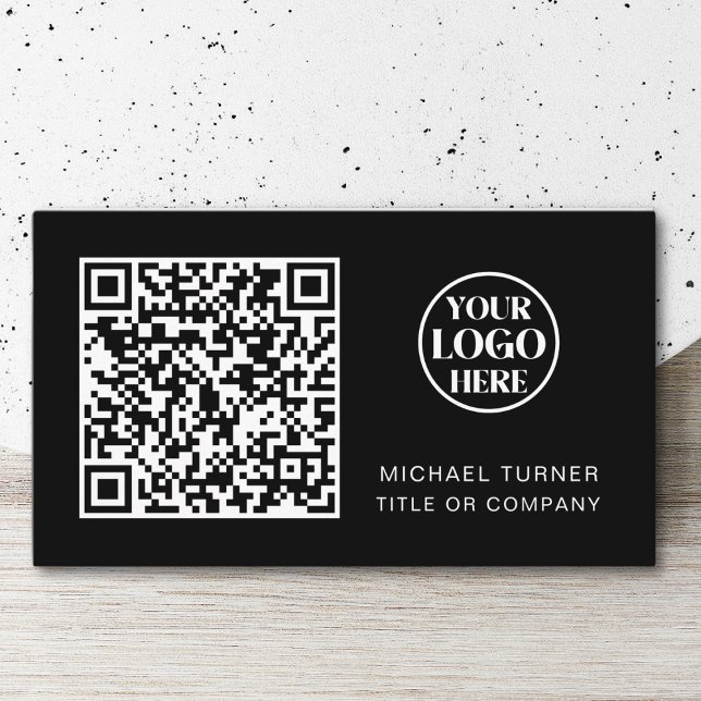 QR Code Business-Logo Schwarz Modernste Berufliche Visitenkarte (Von Creator hochgeladen)