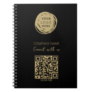 QR Code Business-Logo Schwarz Notizblock