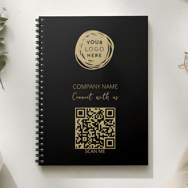 QR Code Business-Logo Schwarz Notizblock (Von Creator hochgeladen)