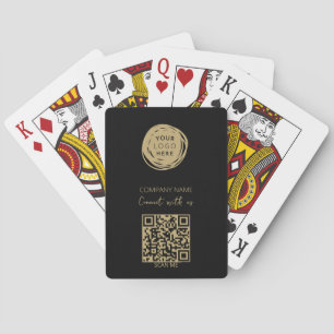 QR Code Business-Logo Schwarz Spielkarten