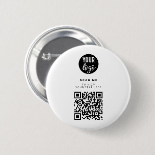QR-Code-Business-Logo Weißes Minimalistisches Unte Button
