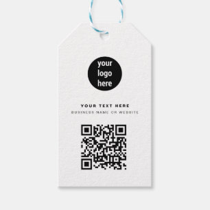 QR-Code-Business-Logo Weißes Minimalistisches Unte Geschenkanhänger