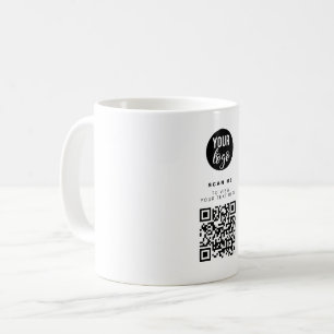 QR-Code-Business-Logo Weißes Minimalistisches Unte Kaffeetasse