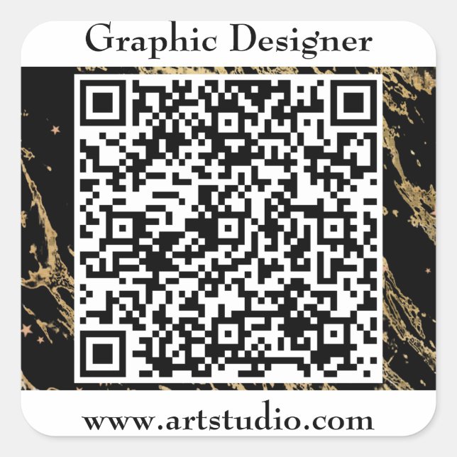 QR-Code Business Marketing Werbeaktion Quadratischer Aufkleber (Vorderseite)