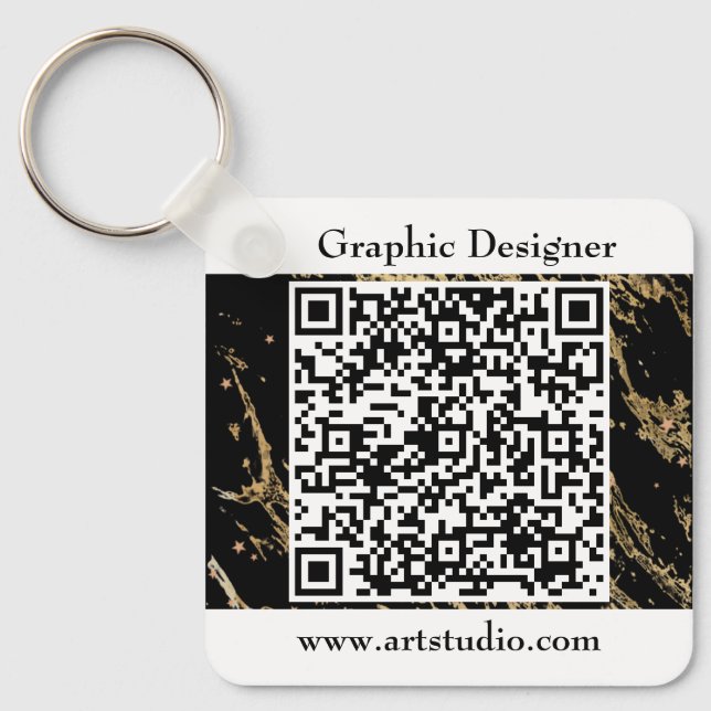 QR-Code Business Marketing Werbeaktion Schlüsselanhänger (Vorderseite)