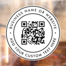 QR-Code | Business Minimal White Scannable Round Fensteraufkleber