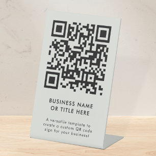 QR-Code   Business Modern Minimalistisch Simple Gr Sockelschild