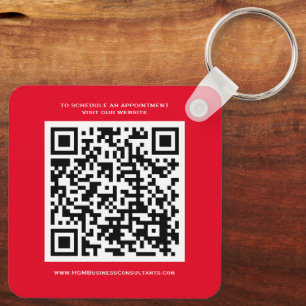 QR Code Business Monogram Logo Red Schwarz-weiß Schlüsselanhänger