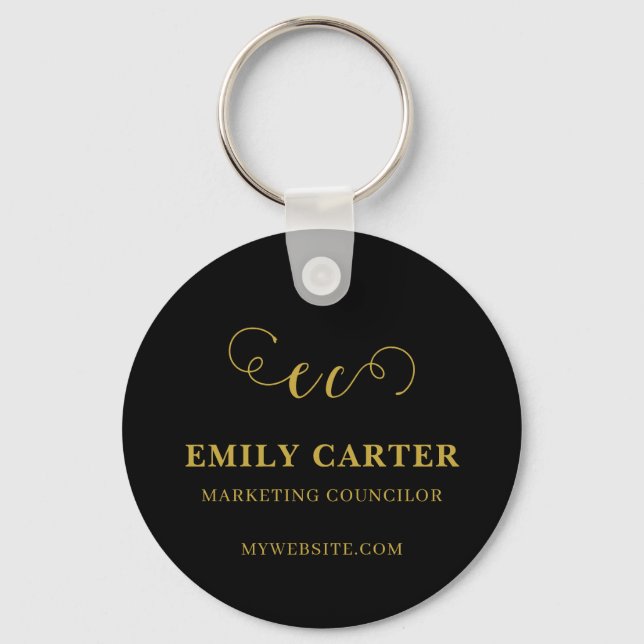 QR Code Business Name Promo Keychains Schlüsselanhänger (Vorderseite)