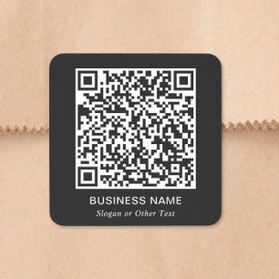 QR-Code Business Quadrat Schwarz Quadratischer Aufkleber