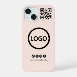 QR Code Business Social Media Blush iPhone 15 Hülle