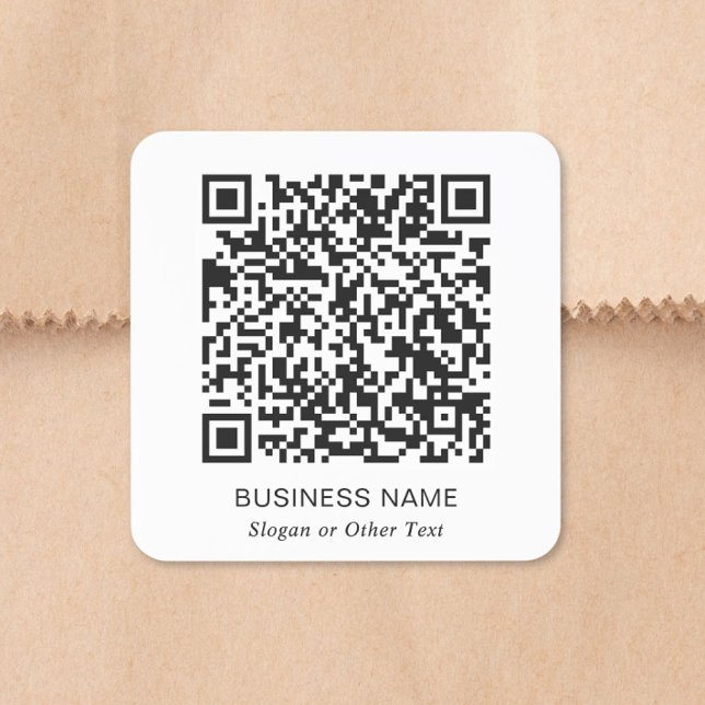 QR-Code Business Square Quadratischer Aufkleber (QR Code Business Square Square Sticker)