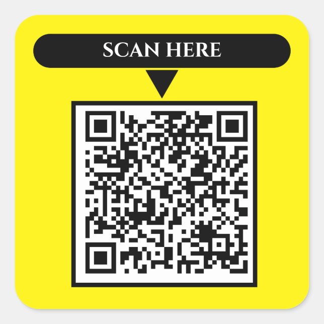 QR Code Business Square Sticker (Vorderseite)